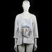 Etam - Long-sleeve top - Ivory & Light Blue - Size XXL - Ivory and light blue top with a scoop neckline and three-quarter sleeves with plain cuffs. Features a printed graphic on the front and a straight hem.