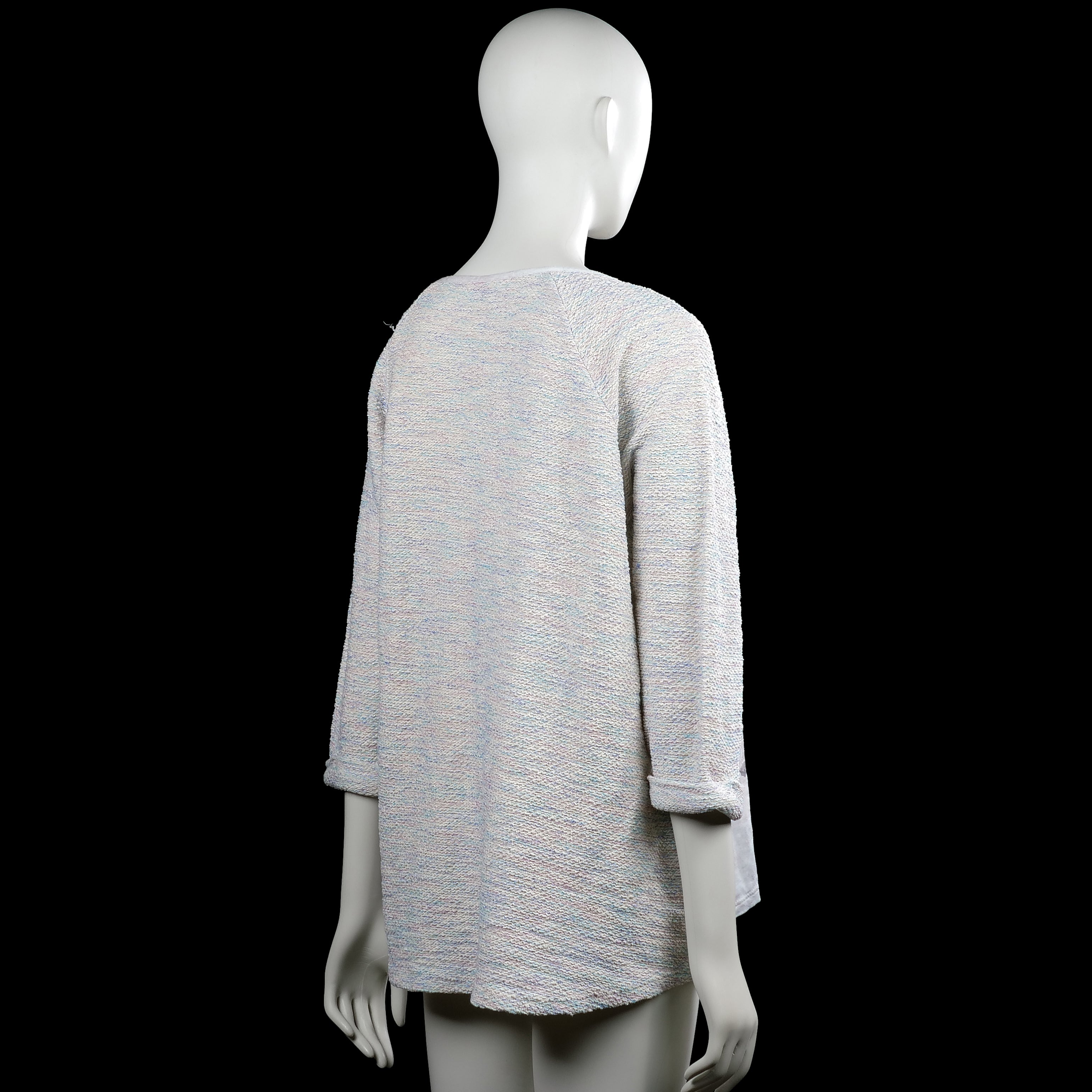 Long-sleeve top - Ivory & Light Blue - Size XXL