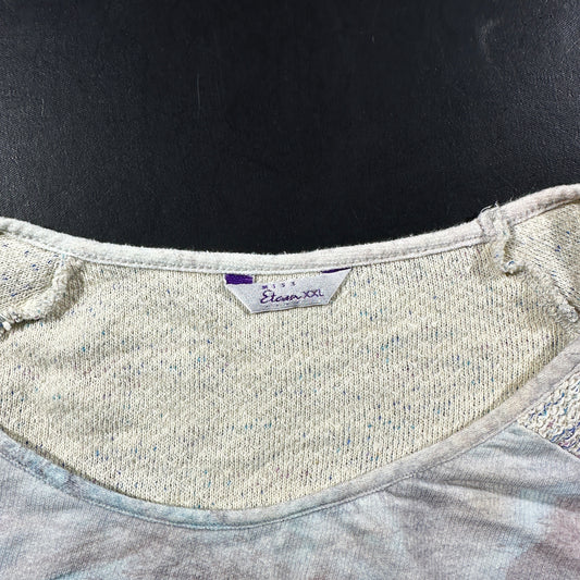 Long-sleeve top - Ivory & Light Blue - Size XXL