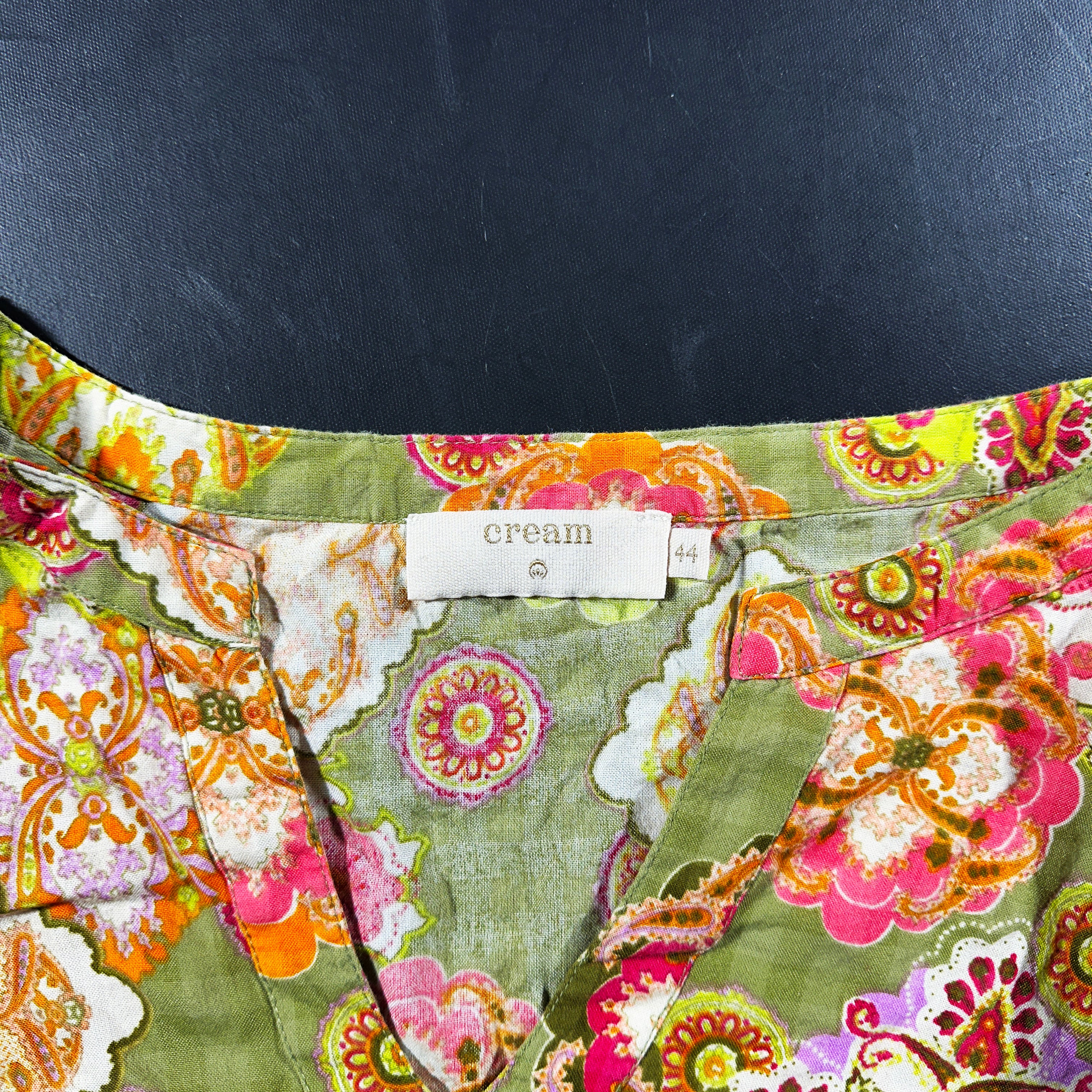 Long-sleeve top - Olive & Pink - Size 44