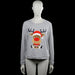 Vero Moda - Long-sleeve top - Light Gray - Size M - Light gray long-sleeve top with a round neck and straight hem. Features a large reindeer graphic print on the front.