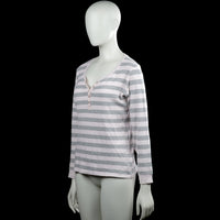 Long-sleeve top - White & Gray - Size 42