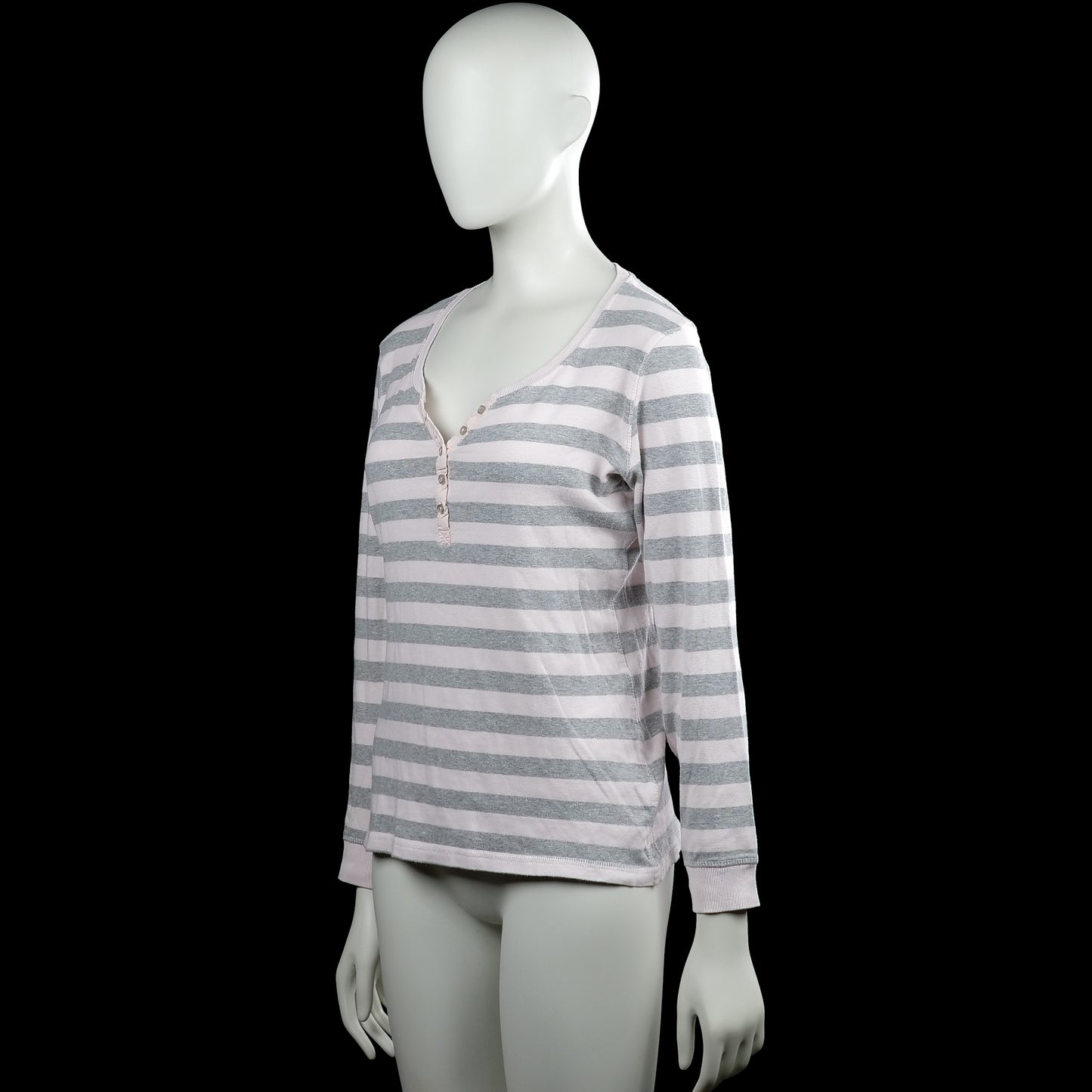 Long-sleeve top - White & Gray - Size 42