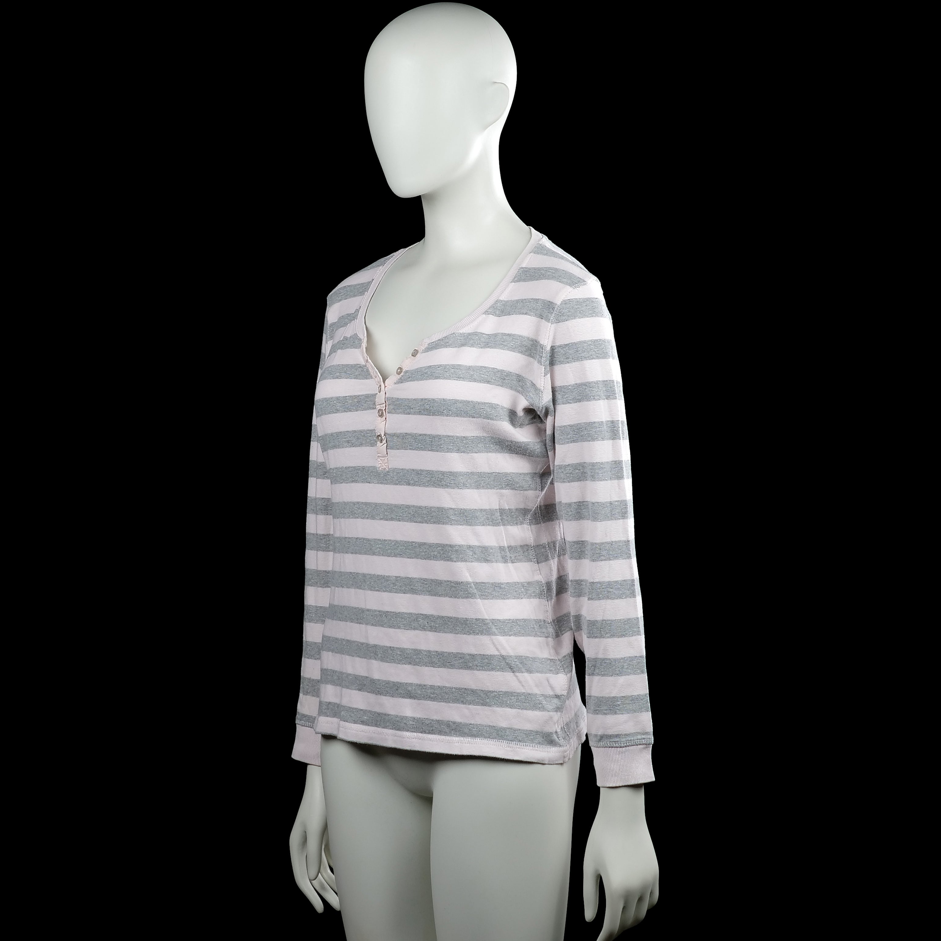 Long-sleeve top - White & Gray - Size 42