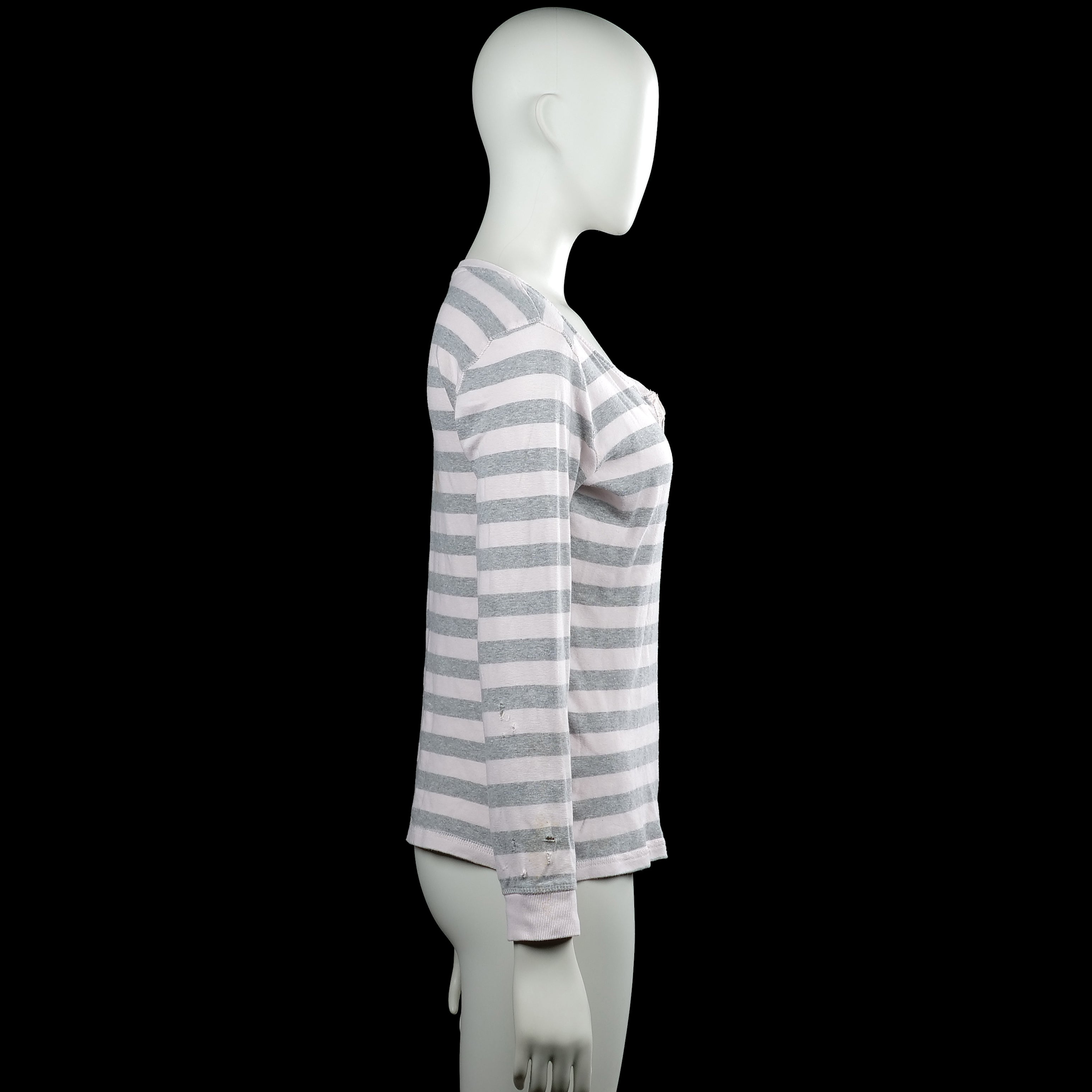Long-sleeve top - White & Gray - Size 42