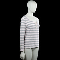 Long-sleeve top - White & Gray - Size 42