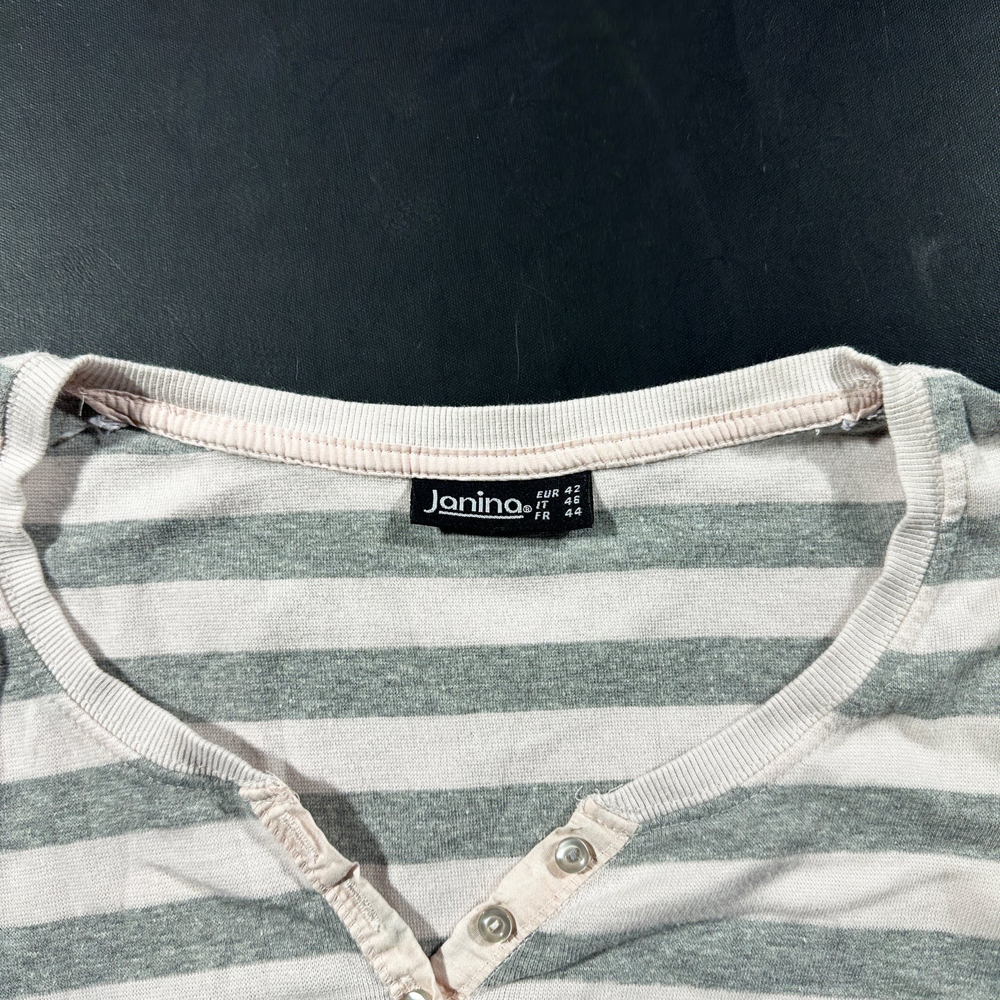 Long-sleeve top - White & Gray - Size 42