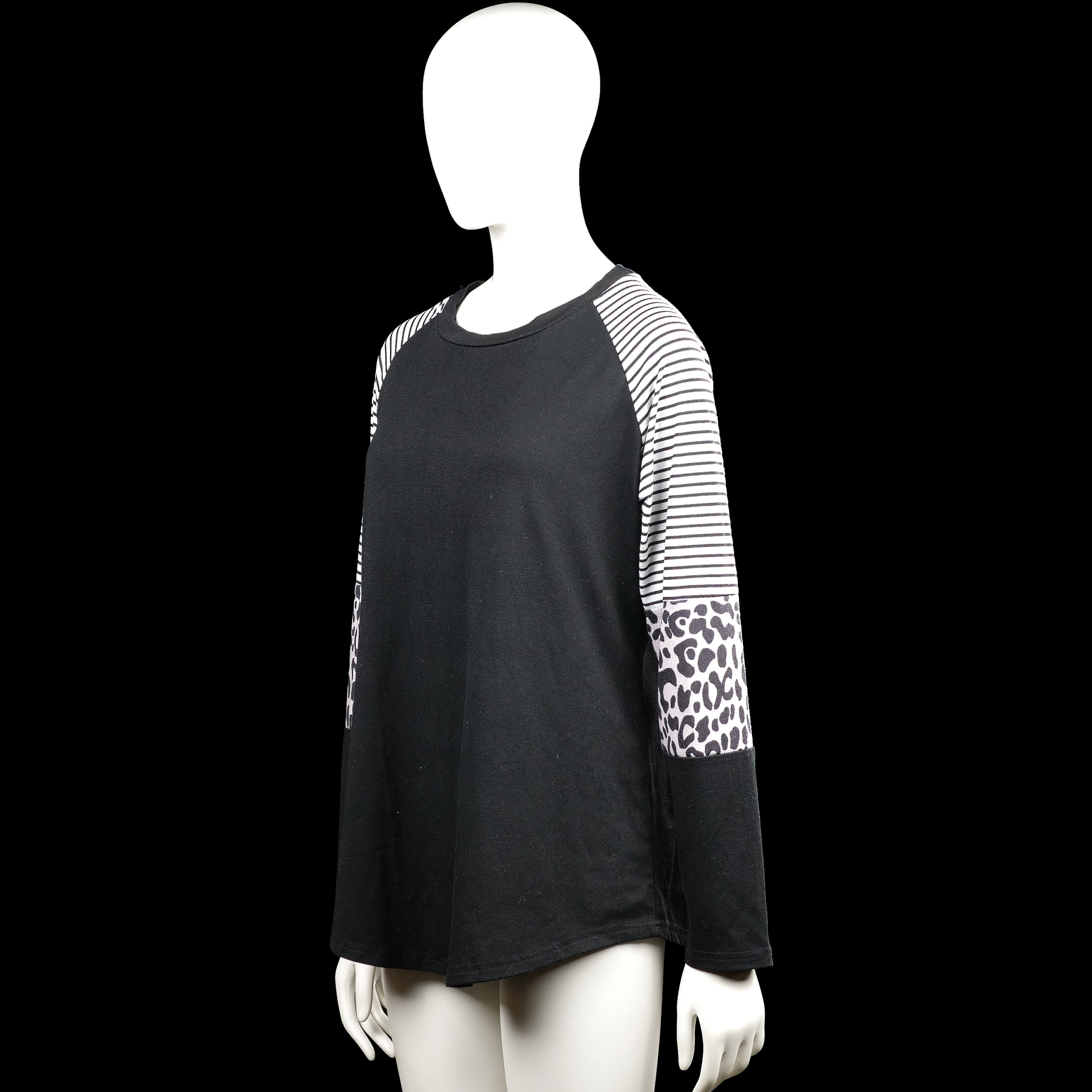 Long-sleeve top - Black & White - Size XL
