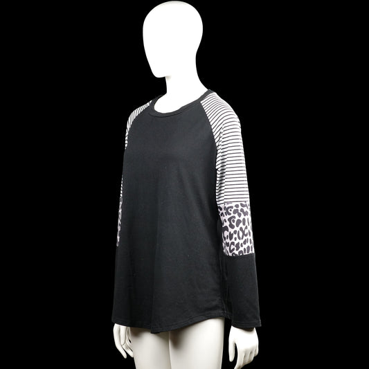 Long-sleeve top - Black & White - Size XL