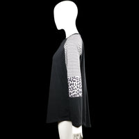 Long-sleeve top - Black & White - Size XL