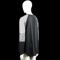 Long-sleeve top - Black & White - Size XL