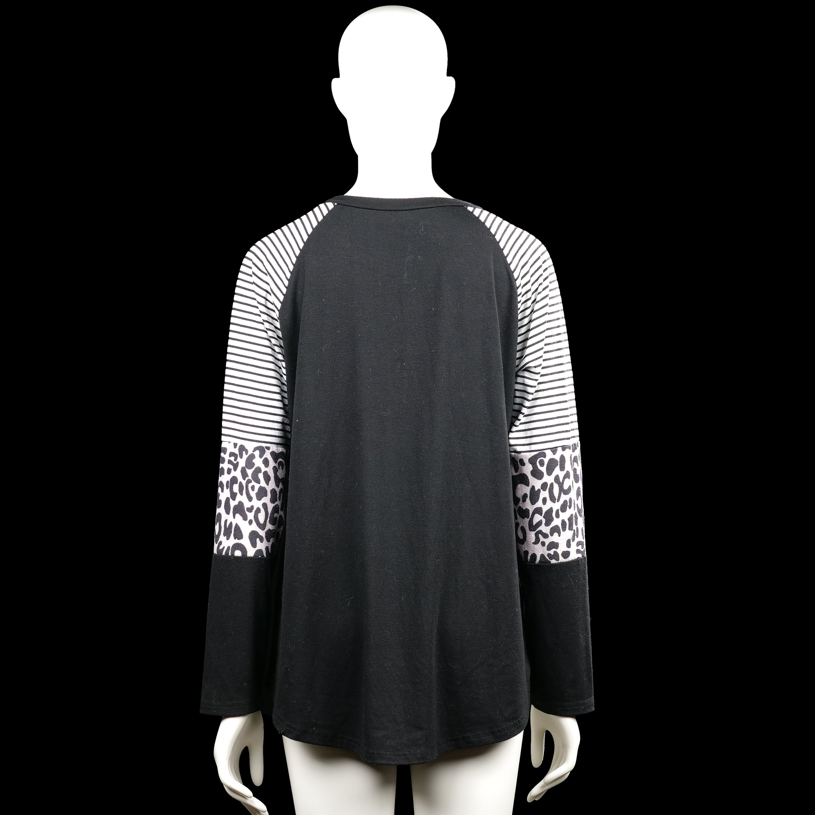 Long-sleeve top - Black & White - Size XL
