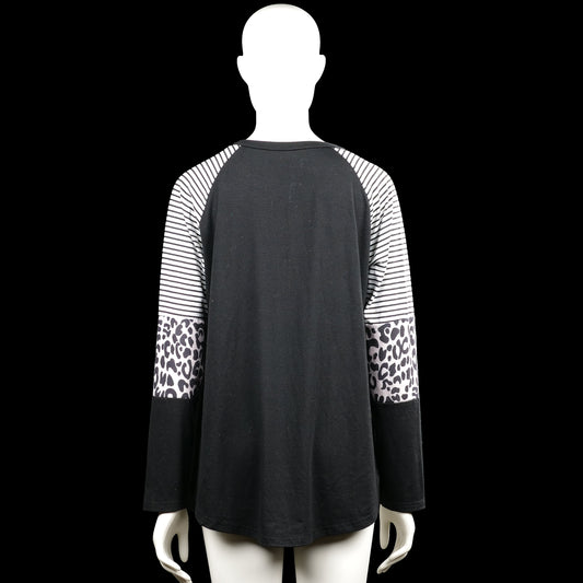 Long-sleeve top - Black & White - Size XL