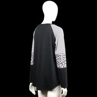 Long-sleeve top - Black & White - Size XL