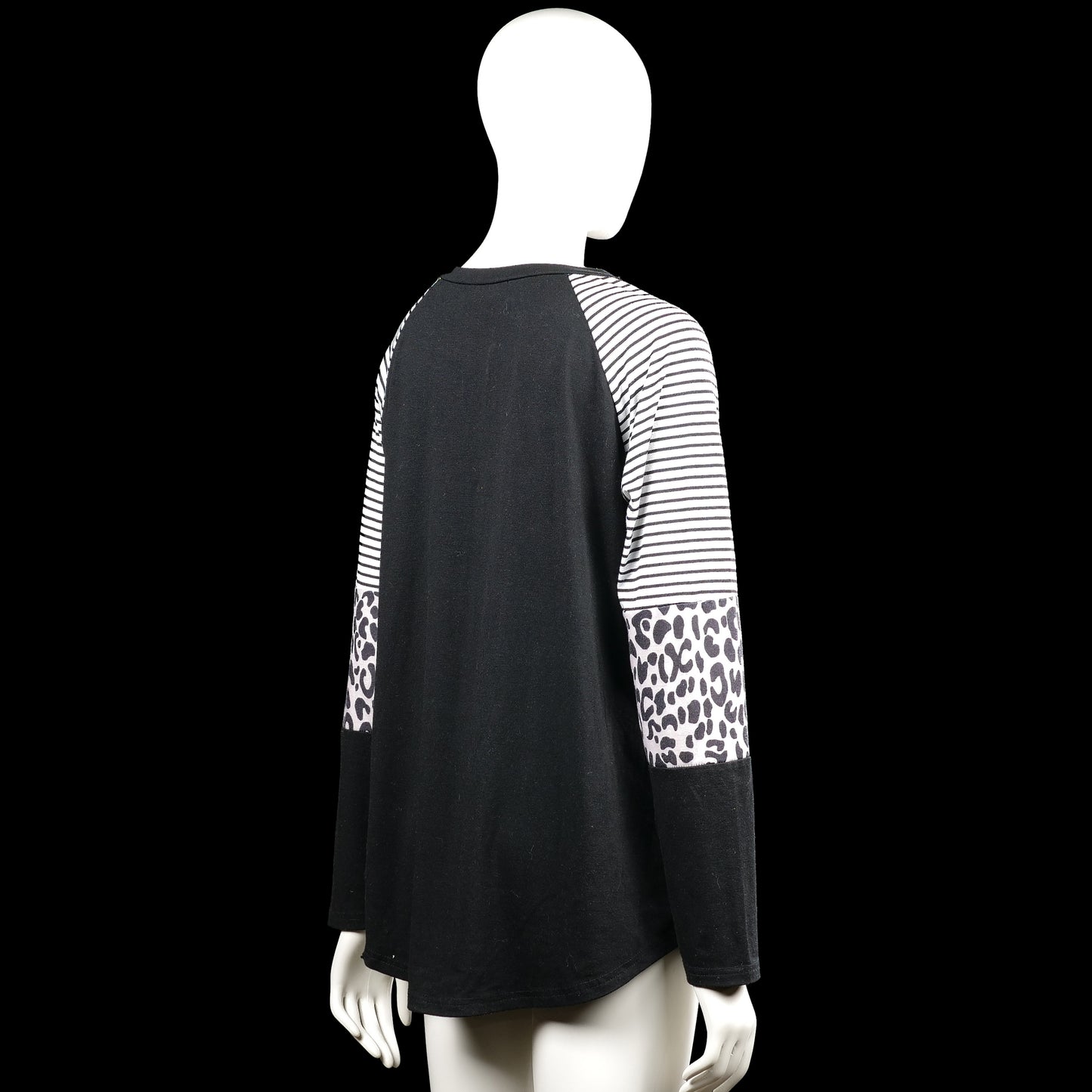 Long-sleeve top - Black & White - Size XL
