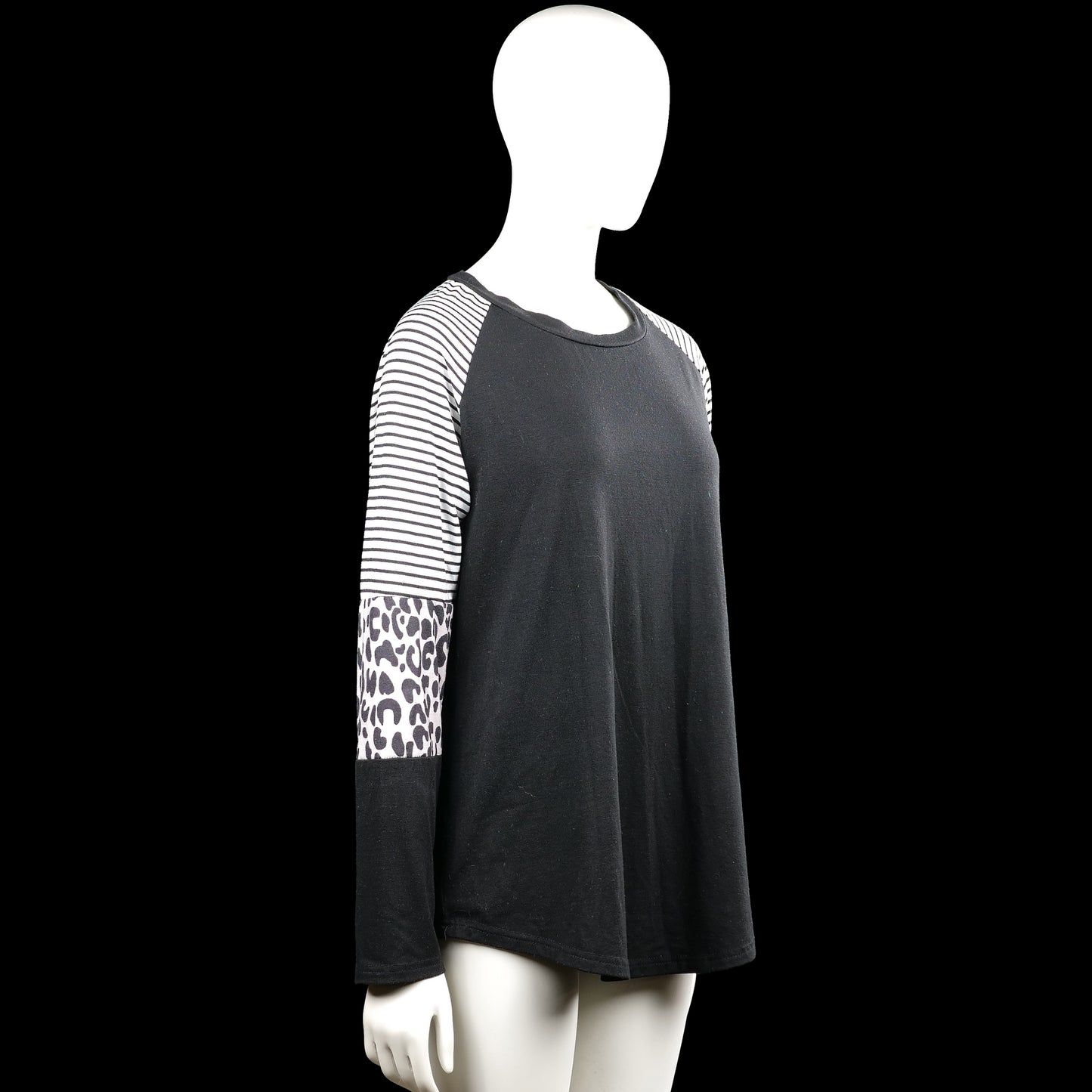 Long-sleeve top - Black & White - Size XL