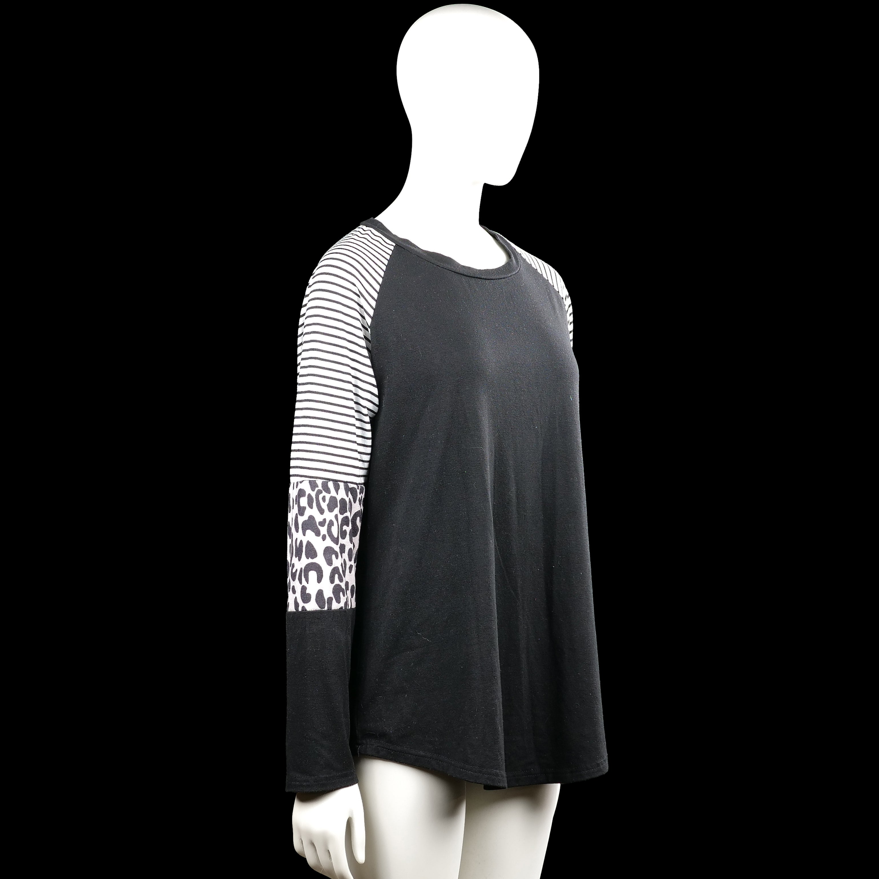 Long-sleeve top - Black & White - Size XL