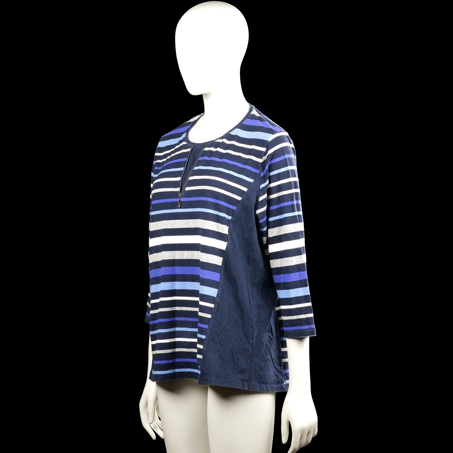 Long-sleeve top - Navy & White - Size XL