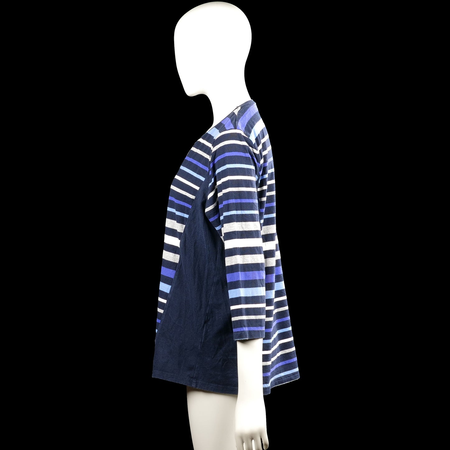Long-sleeve top - Navy & White - Size XL