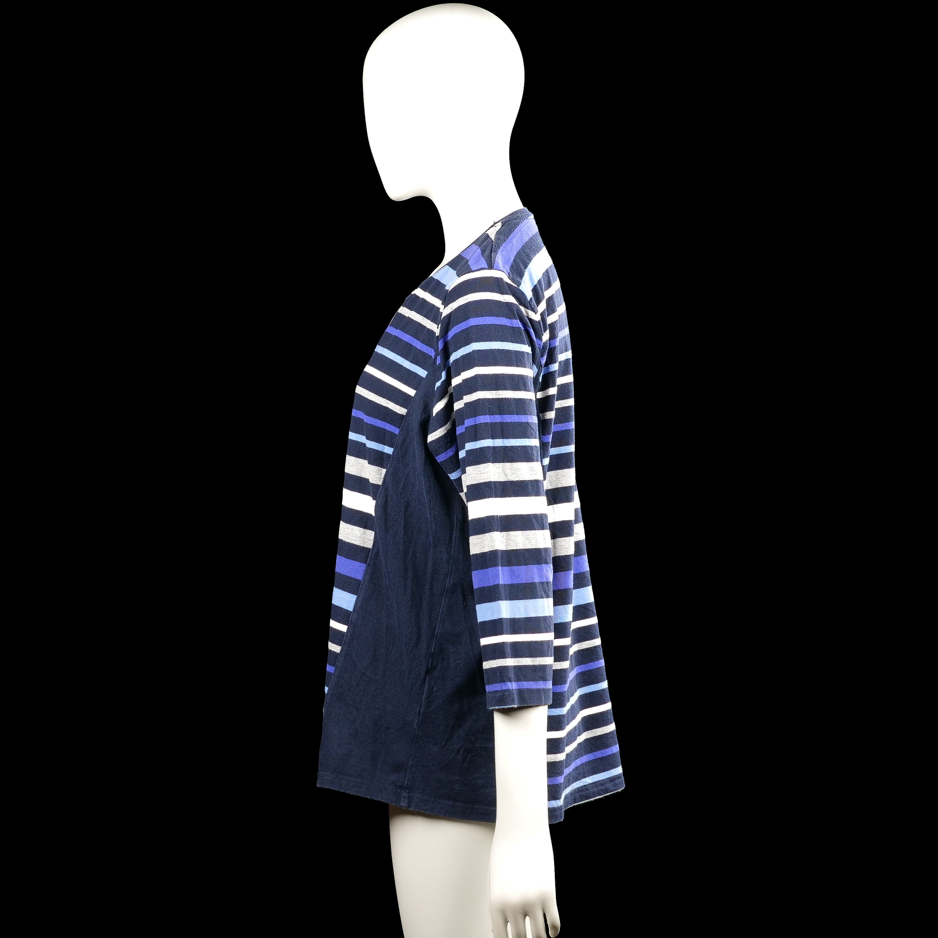 Long-sleeve top - Navy & White - Size XL