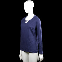 Long-sleeve top - Navy & White - Size L