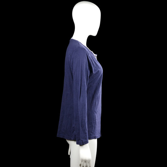 Long-sleeve top - Navy & White - Size L