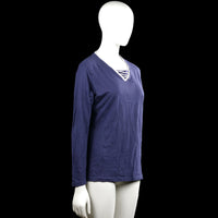 Long-sleeve top - Navy & White - Size L