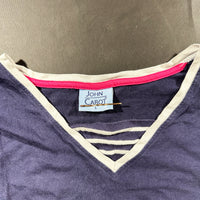 Long-sleeve top - Navy & White - Size L