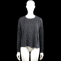 Mango - Long-sleeve top - Dark Gray & White - Size M - Dark gray long-sleeve top with a round neckline and an all-over white star print. Ribbed cuffs and a straight hem.