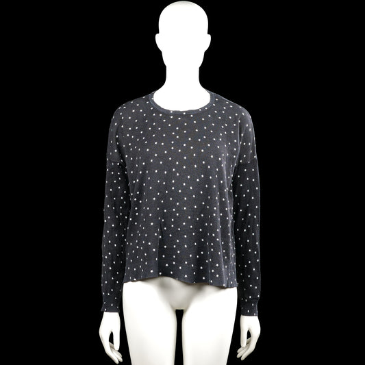 Mango - Long-sleeve top - Dark Gray & White - Size M - Dark gray long-sleeve top with a round neckline and an all-over white star print. Ribbed cuffs and a straight hem.