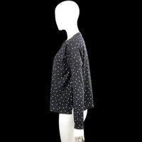 Long-sleeve top - Dark Gray & White - Size M