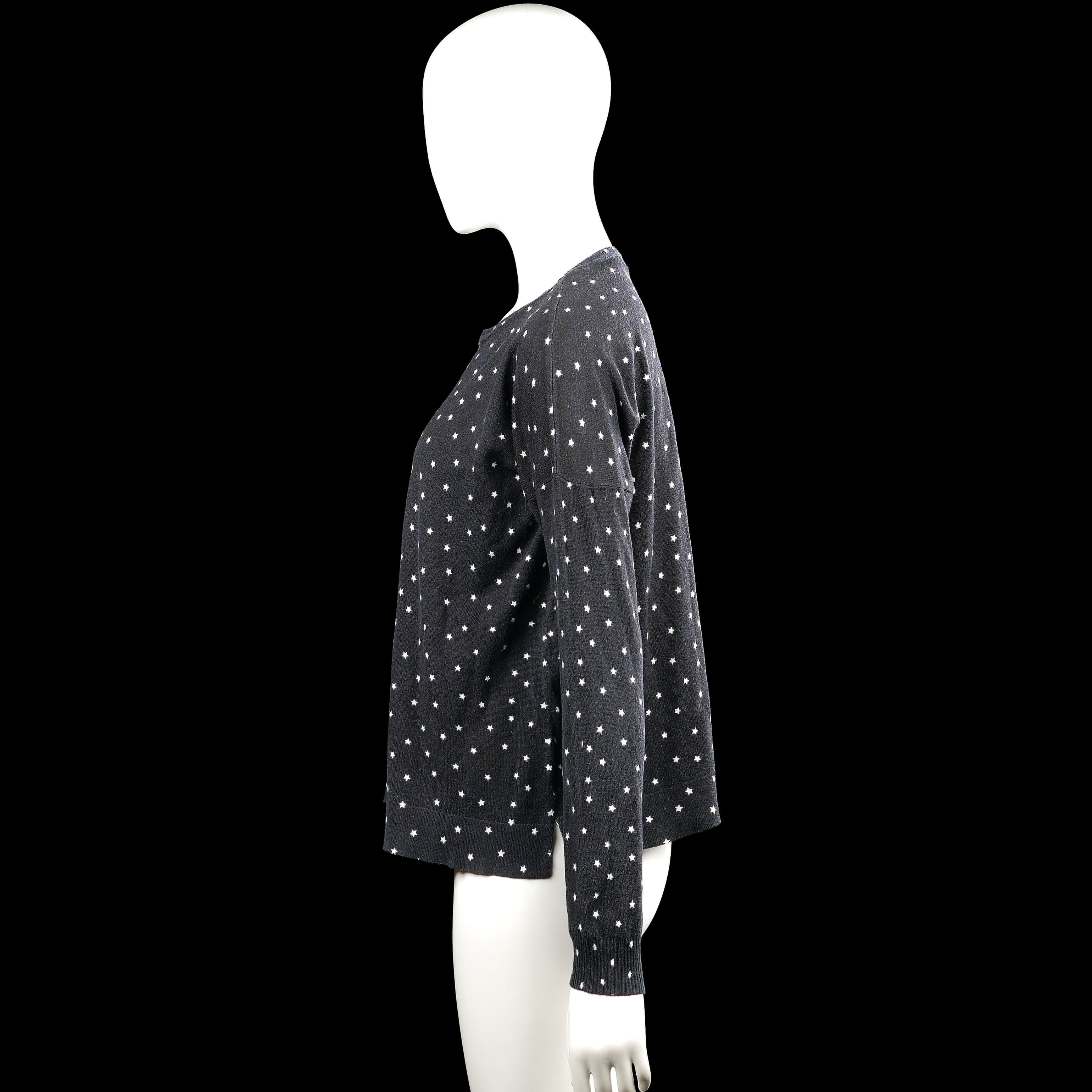 Long-sleeve top - Dark Gray & White - Size M