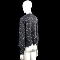 Long-sleeve top - Dark Gray & White - Size M