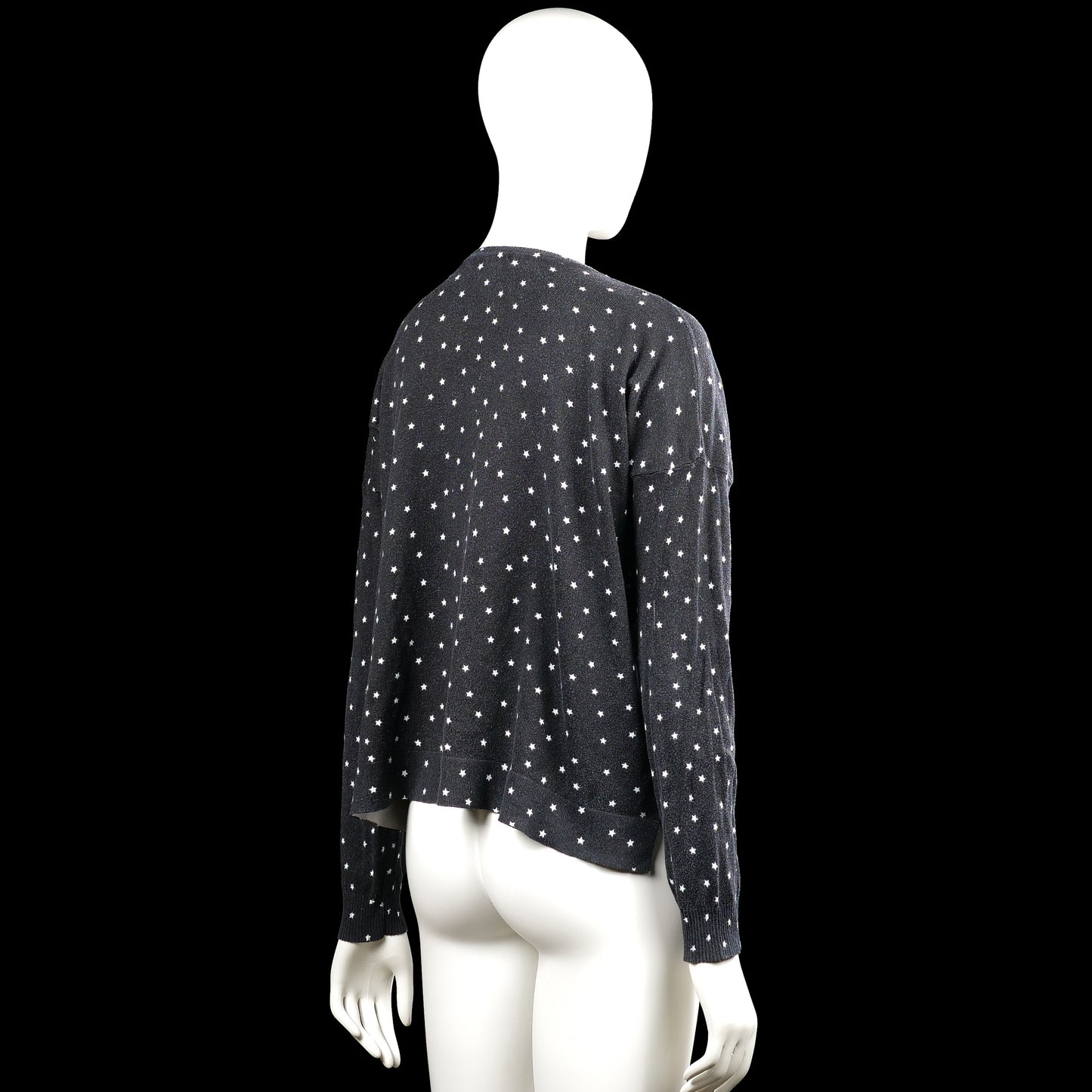 Long-sleeve top - Dark Gray & White - Size M