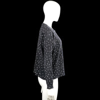 Long-sleeve top - Dark Gray & White - Size M