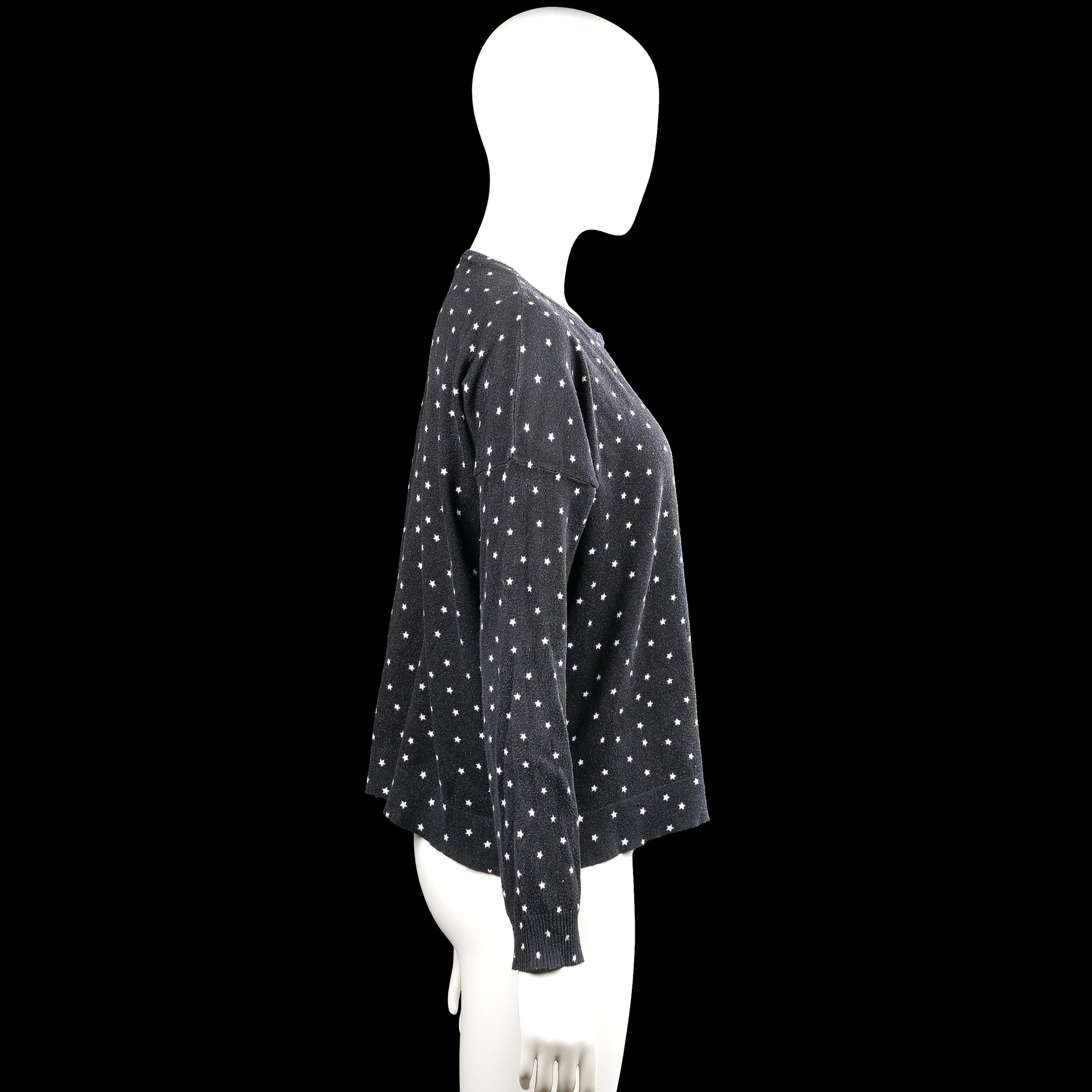 Long-sleeve top - Dark Gray & White - Size M