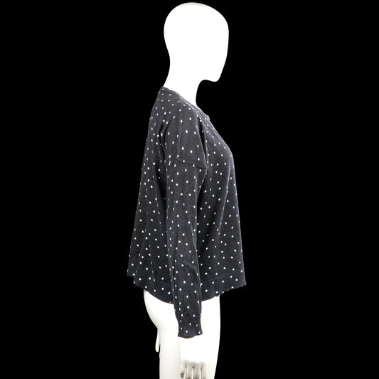 Long-sleeve top - Dark Gray & White - Size M