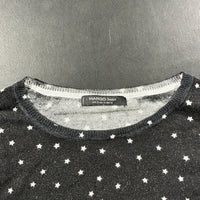 Long-sleeve top - Dark Gray & White - Size M
