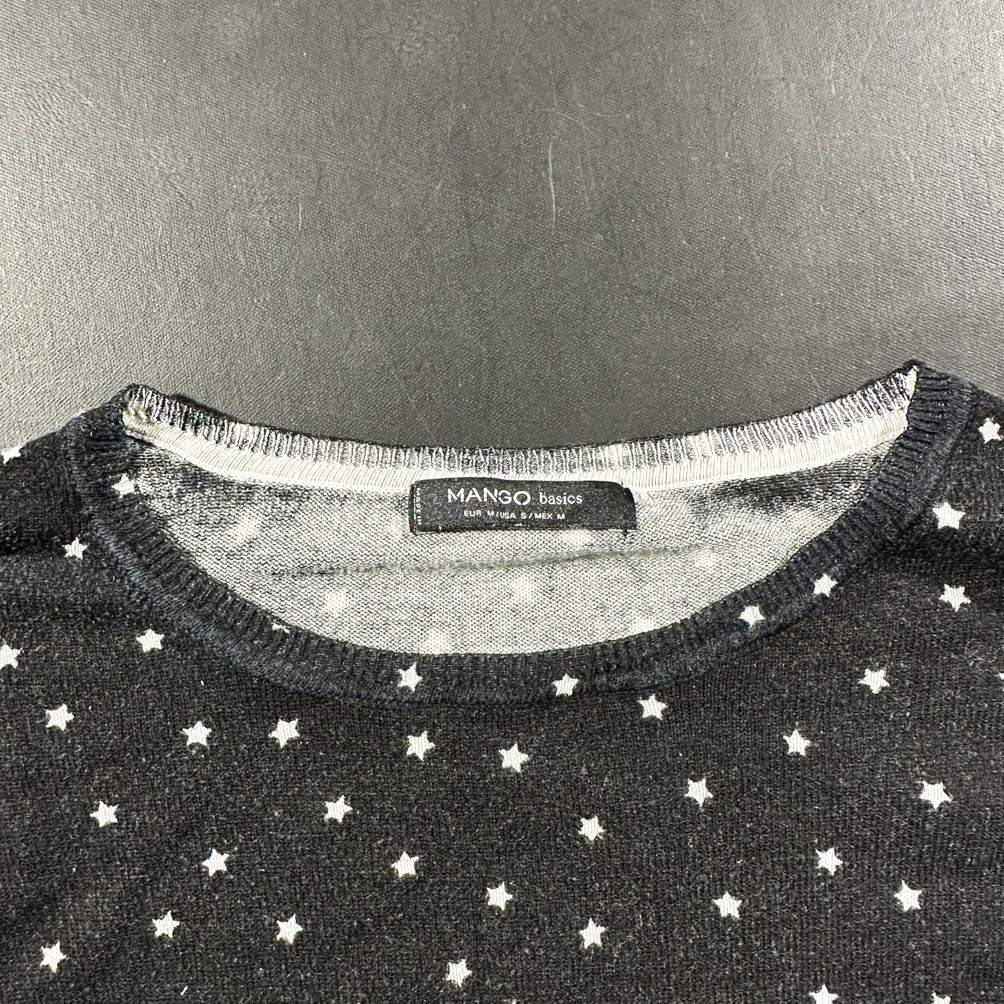Long-sleeve top - Dark Gray & White - Size M