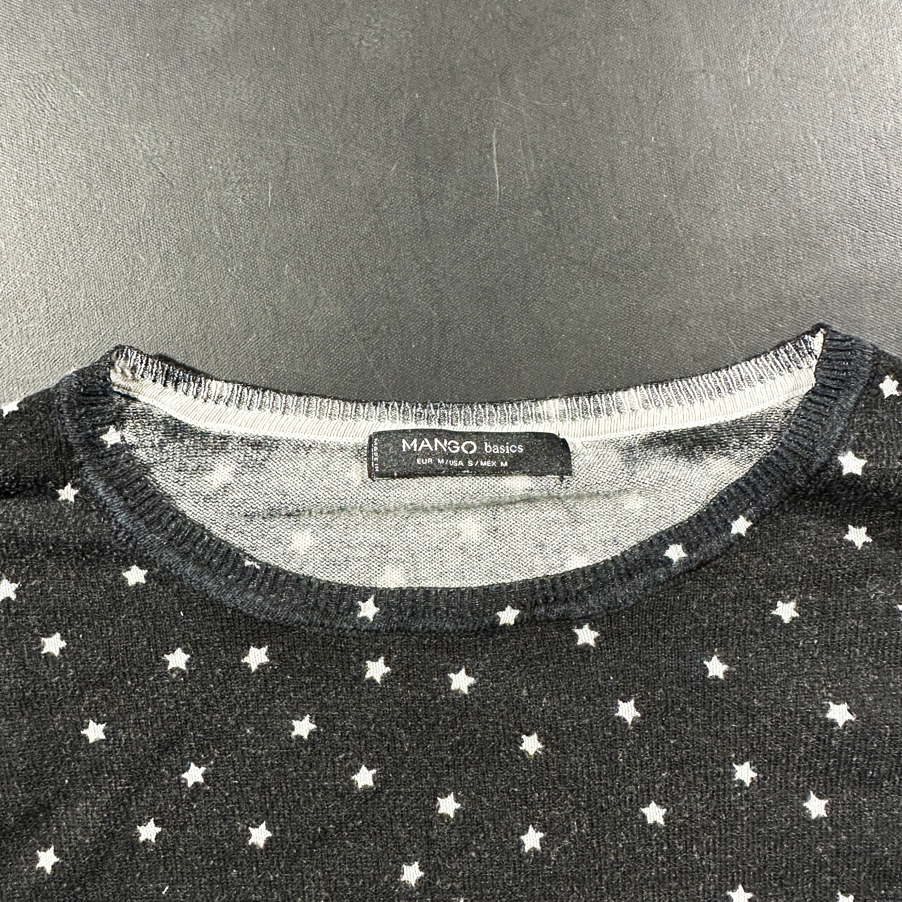 Long-sleeve top - Dark Gray & White - Size M