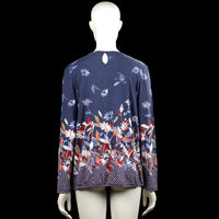 Long-sleeve top - Navy & Red - Size 40