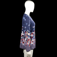Long-sleeve top - Navy & Red - Size 40
