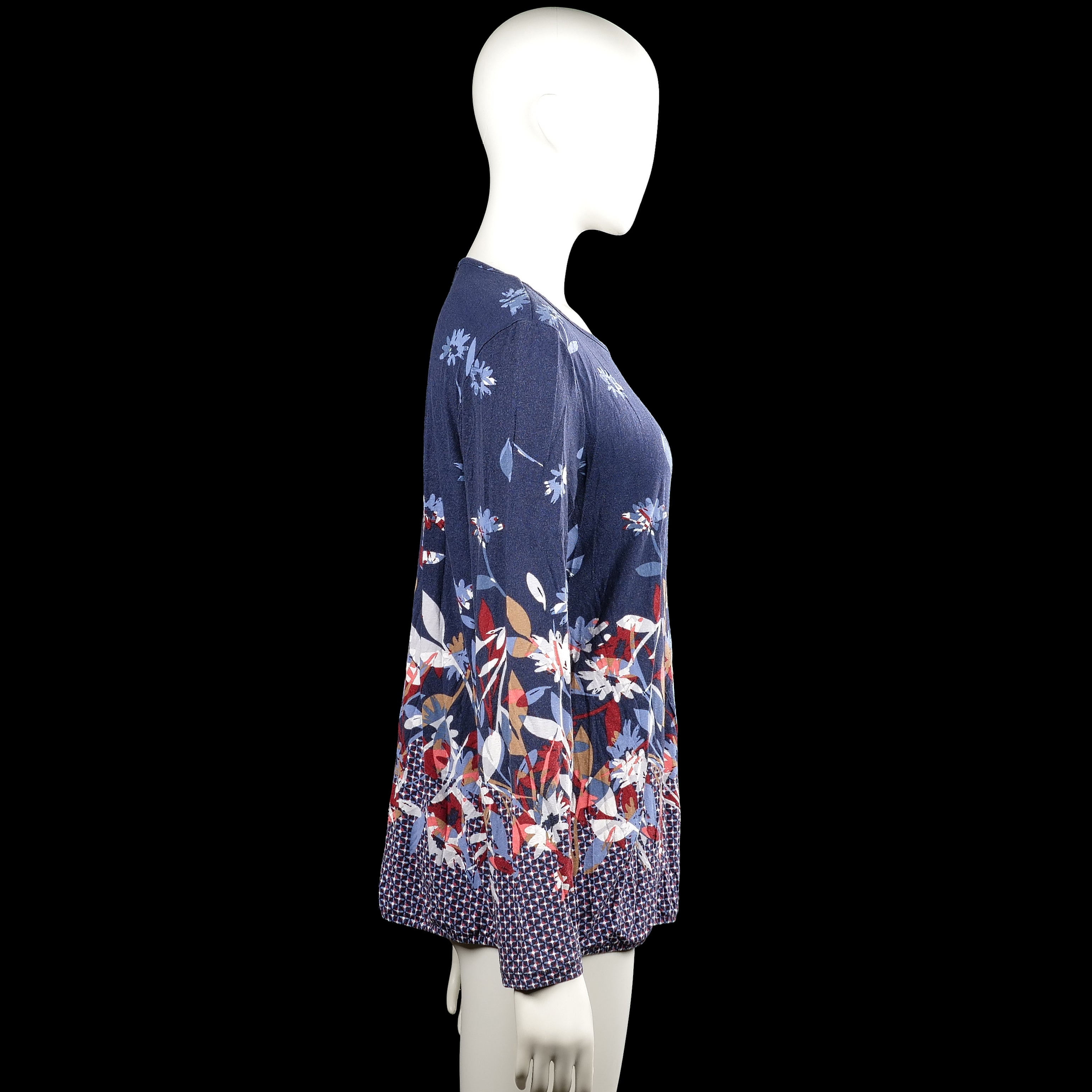 Long-sleeve top - Navy & Red - Size 40
