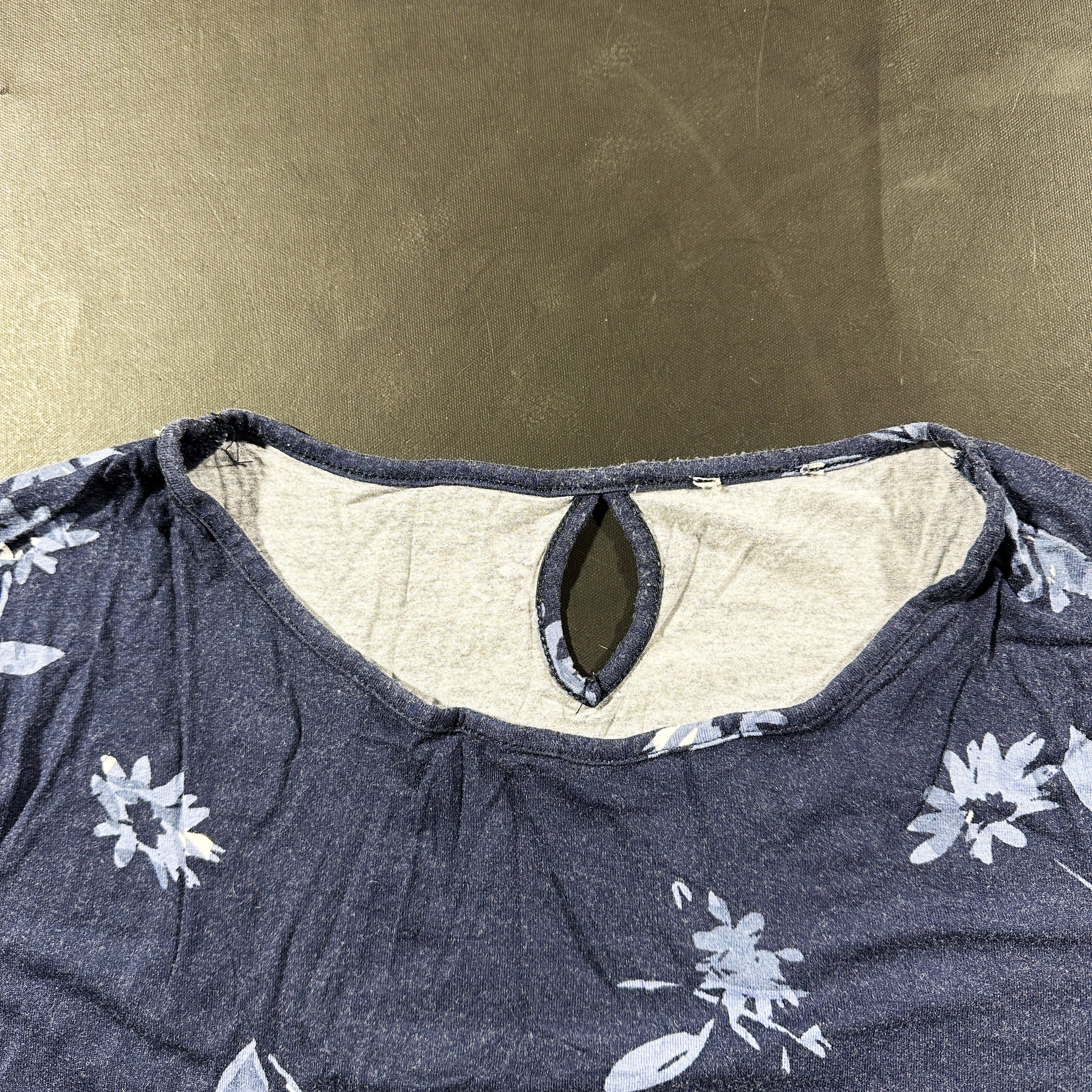Long-sleeve top - Navy & Red - Size 40