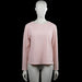 Flash Woman - Long-sleeve top - White & Pink - Size S - White and pink striped top with a boat neckline and long sleeves with plain cuffs. Curved hem with side slits.