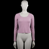 157 - Long-sleeve top - Lilac - Size XS - Lilac solid long-sleeve top with a scoop neckline and straight hem. Plain cuffs with no visible closures.