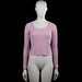 157 - Long-sleeve top - Lilac - Size XS - Lilac solid long-sleeve top with a scoop neckline and straight hem. Plain cuffs with no visible closures.