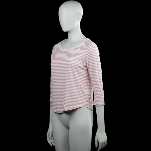 Long-sleeve top - Pink & White - Size S
