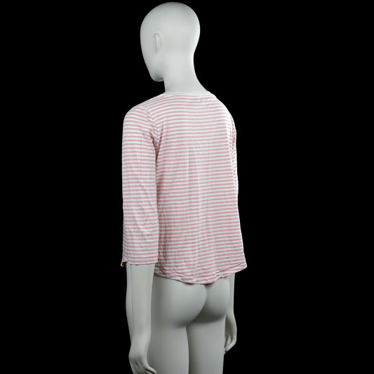 Long-sleeve top - Pink & White - Size S