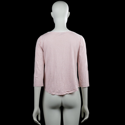 Long-sleeve top - Pink & White - Size S